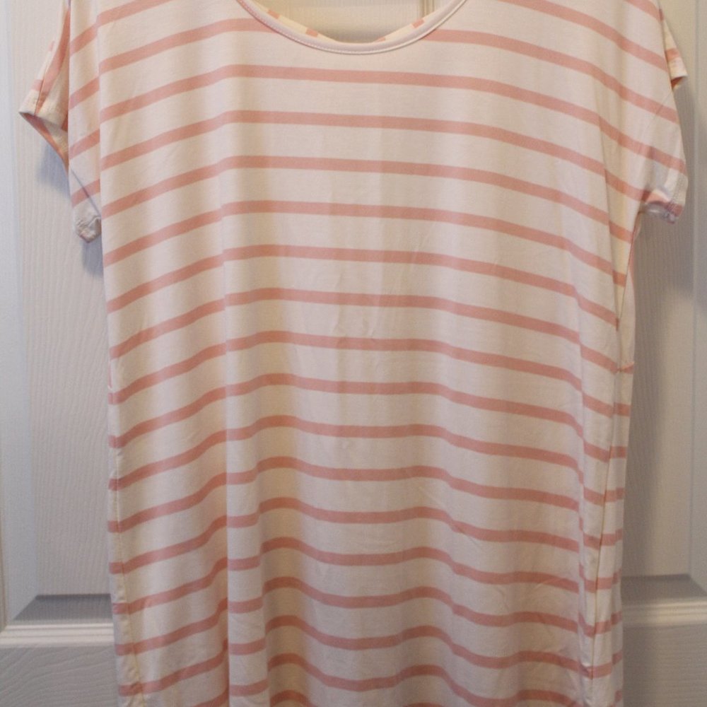 Flowy Striped Tee with Criss Cross Back